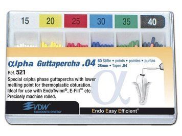 Альфа гутаперчеві штифти 04 конус (Alpha Guttapercha VDW) 60 шт 15-40 9610-4767 фото