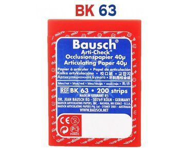 Артикуляционная бумага Bausch BK63 прямая синяя 40 мкм, 200 листов 4510-6466 фото
