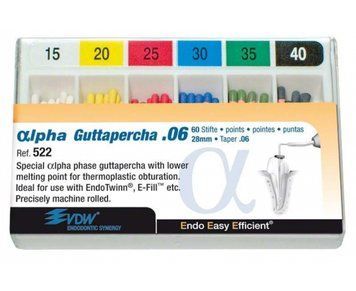 Гутаперчеві штифти Альфа 06 конус (Alpha Guttapercha VDW) 60 шт 9610-4767_BBBB фото