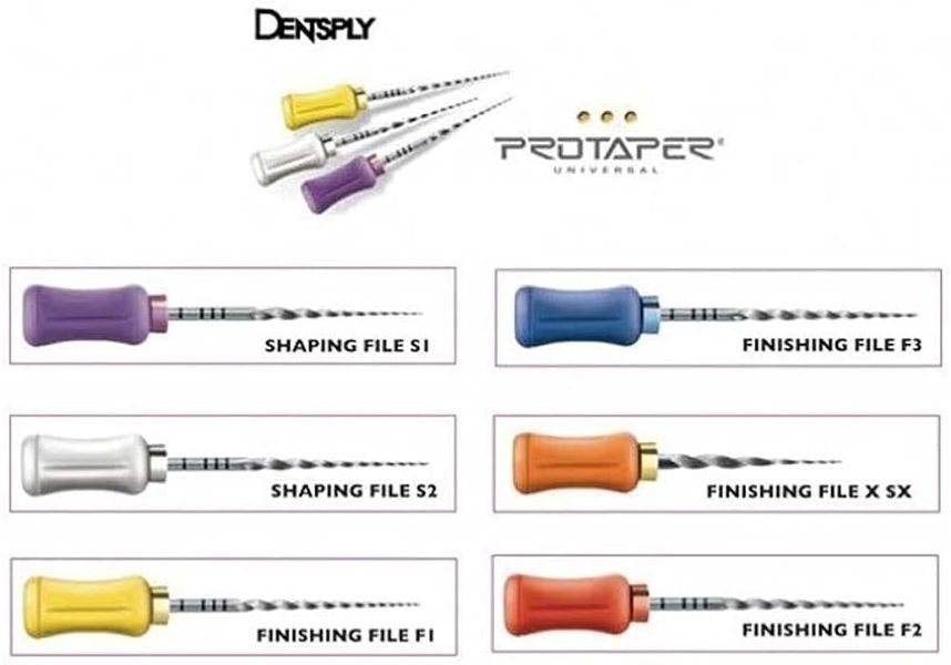 Protaper Maillefer Universal Dentsply Sirona (Протейпер) ручной инструменты 6 шт. S2 оригінал 8210-0999 фото